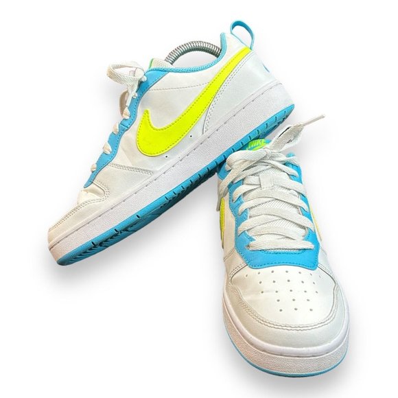 Nike Court Borough Low 2 GS Size 7Y 'White Baltic Blue Volt'‎ BQ5448 122 - Picture 5 of 9